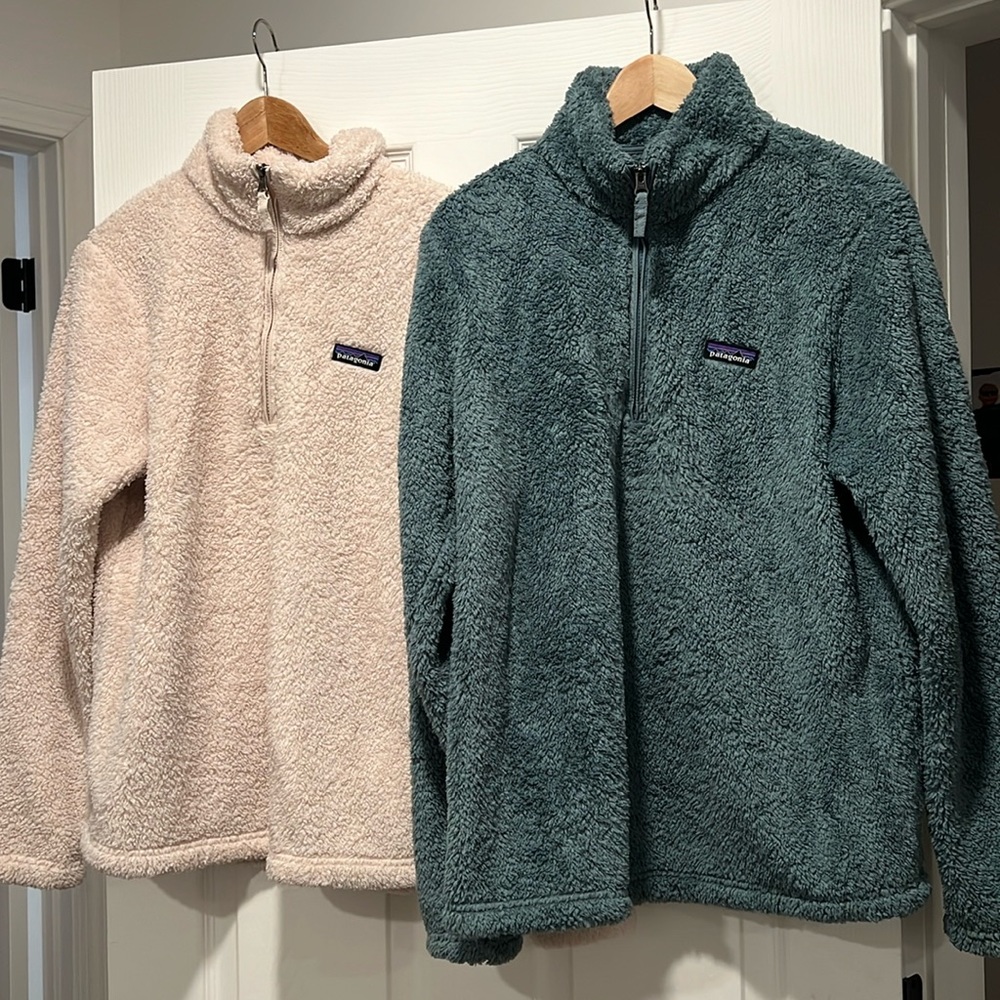 Two Patagonia Fuzzy Fleece Pullovers